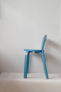 Alvar Aalto chair 65 painted light blue 1960's-1970's