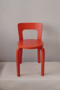 Alvar Aalto chair 65 painted red 1960's-1970's