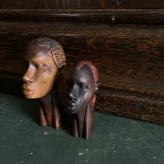 Wooden Masai Head set