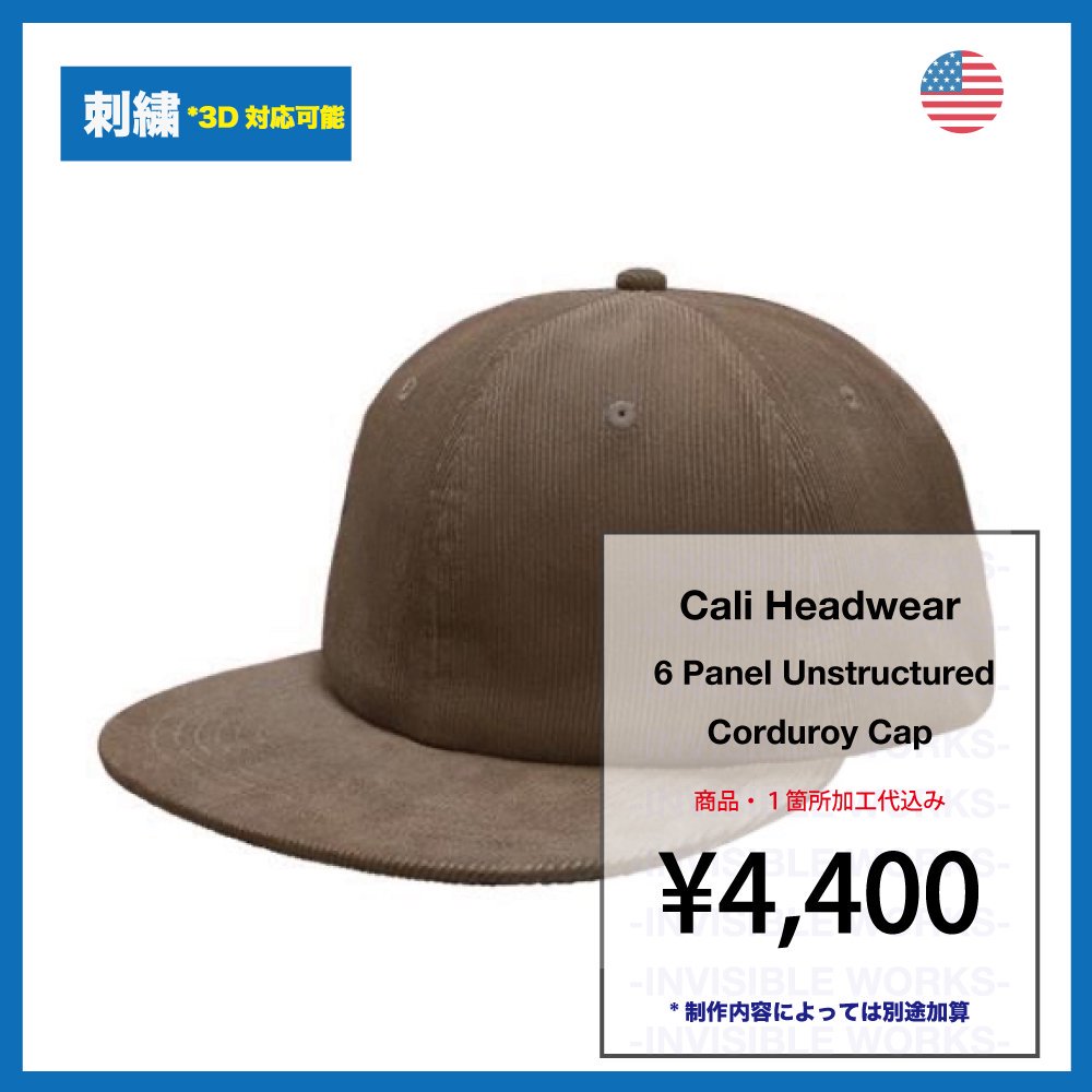 Cali Headwear Unstructured 6 Panel Corduroy Cap (֡CRD65-US)