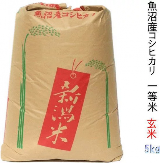 玄米 5kg 一等米 特A 2022年 魚沼産コシヒカリ（当地 生産農家の米）送料別