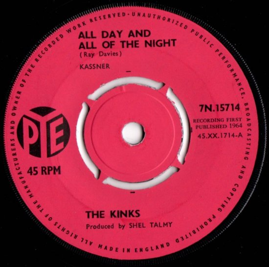 ザ・キンクス the kinks オール・オブ・ザ・ナイト 7インチレコード - 洋楽