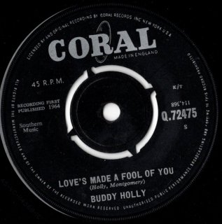 <img class='new_mark_img1' src='https://img.shop-pro.jp/img/new/icons15.gif' style='border:none;display:inline;margin:0px;padding:0px;width:auto;' />BUDDY HOLLY - Love's Made A Fool Of You