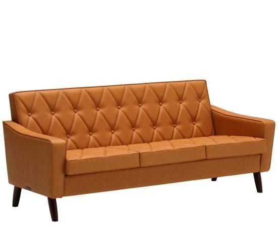 カリモク60】 ロビーチェア 3シーター リーベルブラウン(ダーク