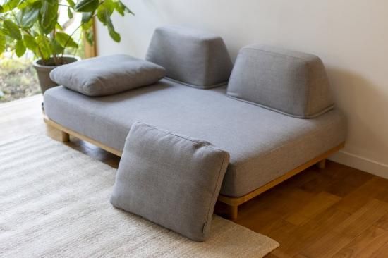 Fumi 無駄のないソファ ベース ＋ 背2点　グレー Fumi / フミ】 無駄のないソファ / 標準生地 （ベース ＋ 背2点