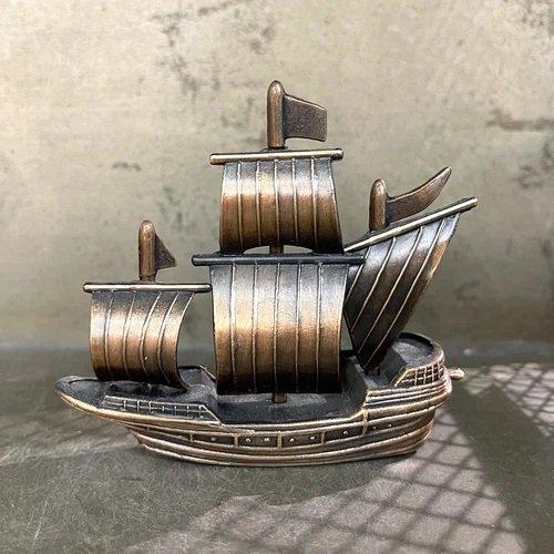 船 模型 置物 木・本革製 船 模型 アンティーク 置物 帆船模型 gallon 