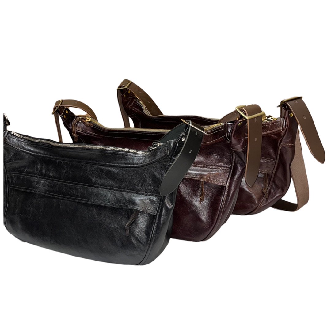 Rainbow Country(レインボーカントリー) Leather Banana Shoulder Bag Horsehide  【RCL-60023】Black　Tabaco Brown Seal Brown | Fresno(フレズノ)公式通販サイト