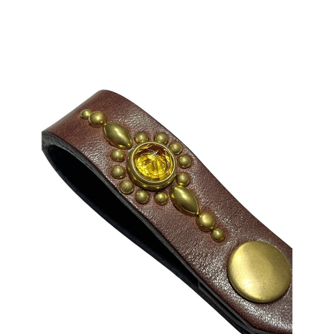 COLIMBO(コリンボ) Jewel Studded Leather Key Ring 