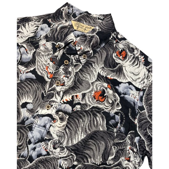 JELADO(ジェラード) Pullover Aloha Shirt (プルオーバーアロハシャツ) 百虎 ブラック 【SG62107】|  Fresno(フレズノ)公式通販サイト