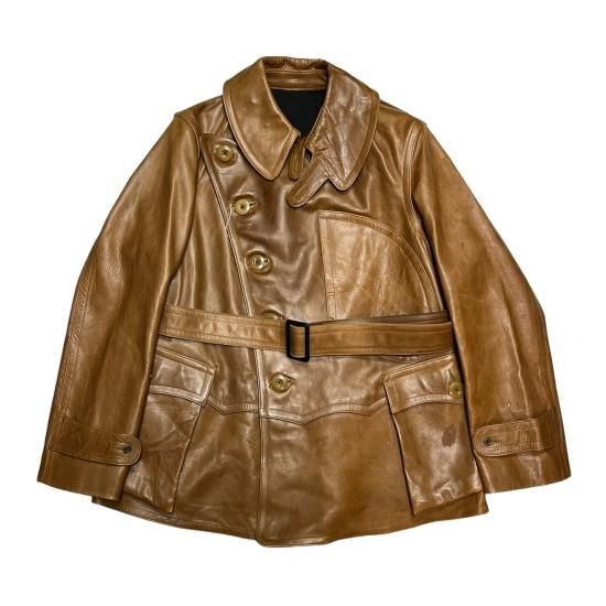 1910's〜1920's style Horsehide Aviator Coat (ホースハイド アヴィエーターコート) Brown  【FSO-011】 | Fresno(フレズノ)公式通販サイト