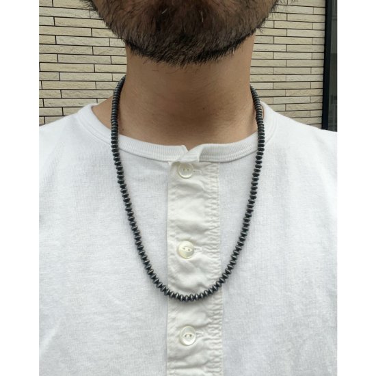 Navajo Pearl Necklace oxidized (ナバホ パール ネックレス 燻し加工 