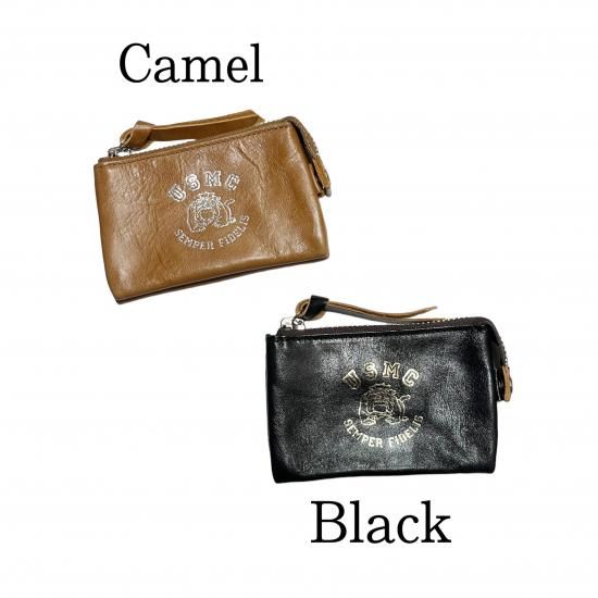 COLIMBO(コリンボ) Battery Park Coin Case Camel Black【ZZ