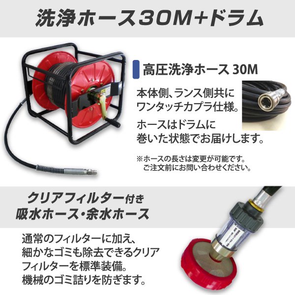 精和産業 エンジン式高圧洗浄機 カート型【JC-2016GOX】標準セット 200 