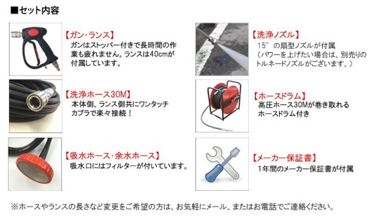 フルテック エンジン式 簡易防音型 高圧洗浄機 【GE160】ホース30M