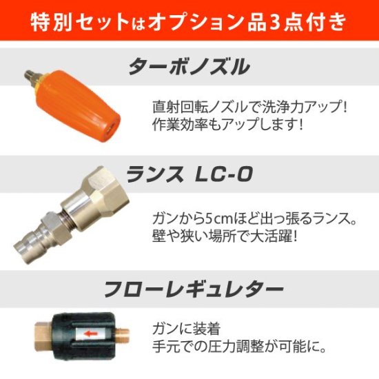 塗装用品オンラインショップニシキ|精和製エンジン式高圧洗浄機JCN-1513DPN標準+特別セット