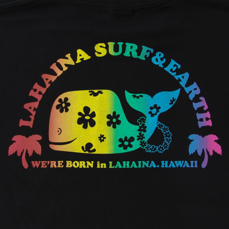 LAHAINA 半円花クジラグラデーションプリントTシャツ