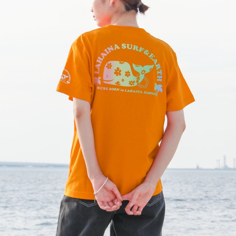 LAHAINA 半円花クジラグラデーションプリントTシャツ