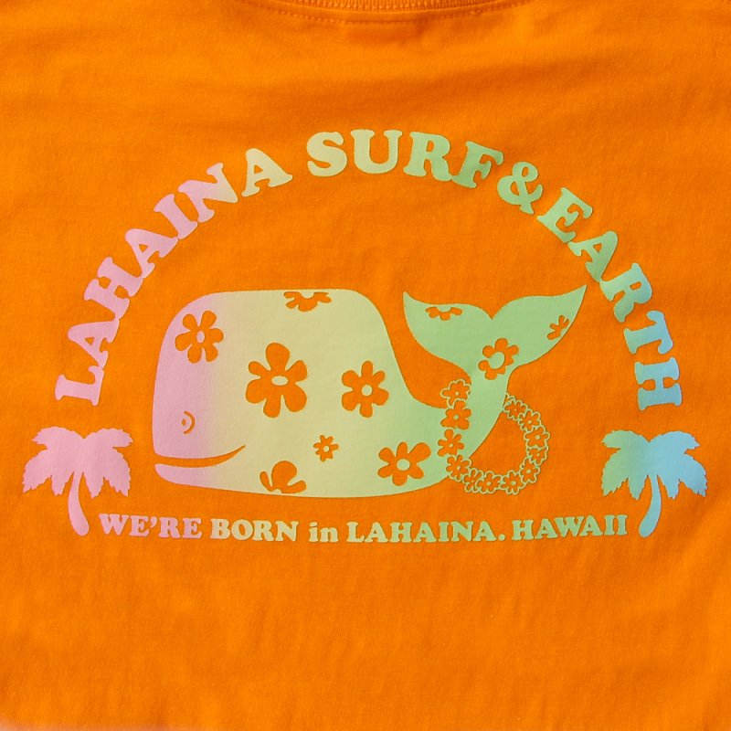 LAHAINA 半円花クジラグラデーションプリントTシャツ