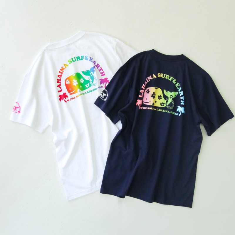 LAHAINA 半円花クジラグラデーションプリントTシャツ