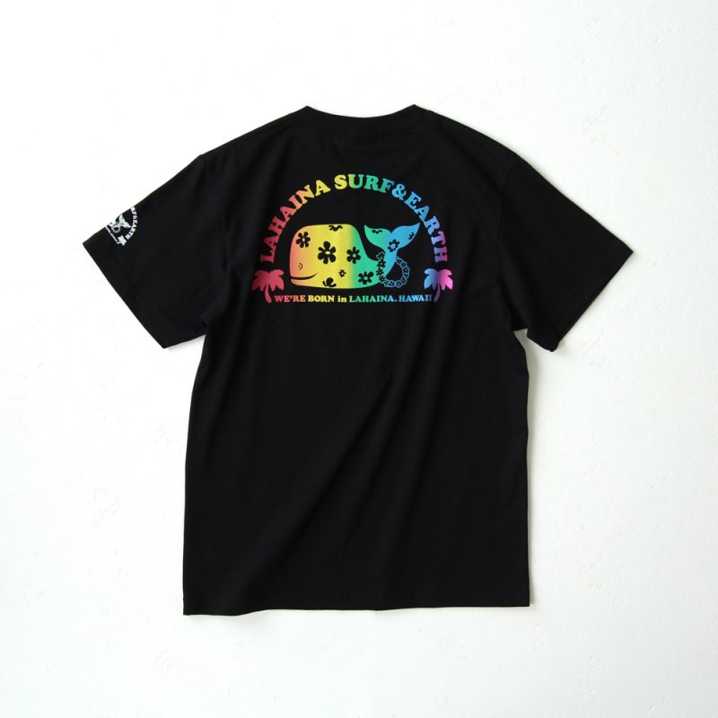 LAHAINA 半円花クジラグラデーションプリントTシャツ