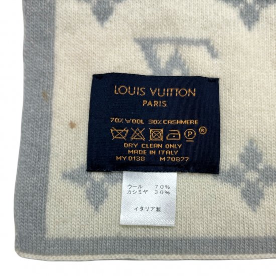 LOUIS VUITTON】ルイヴィトン マフラー エシャルプポップ ロゴマニア グリペルル M70877