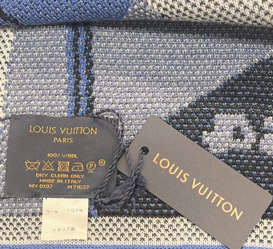 LOUIS VUITTON】ルイヴィトン ウール エシャルプ トラベルスタンプス ...