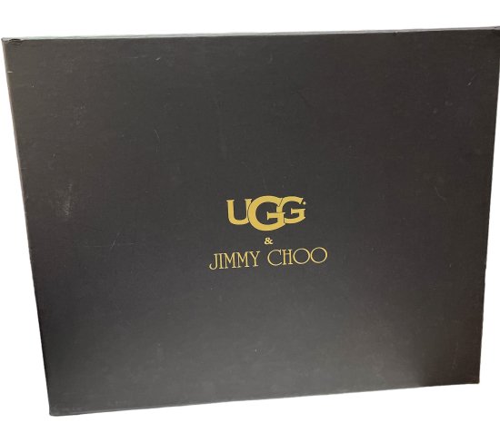 UGG & JIMMY CHOO】アグ＆ジミーチュウ コラボ SORA ムートン スタースタッズ フリンジ ブーツ ブラウン 6 Size 37  箱付き【中古】【レディース】