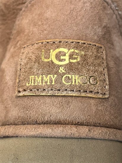 UGG & JIMMY CHOO】アグ＆ジミーチュウ コラボ SORA ムートン スタースタッズ フリンジ ブーツ ブラウン 6 Size 37  箱付き【中古】【レディース】