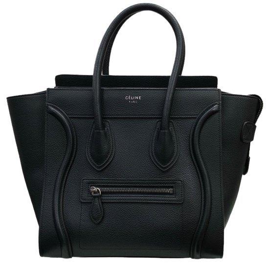 CELINE】 セリーヌ ラゲージ マイクロショッパー ブラック 本革 【中古