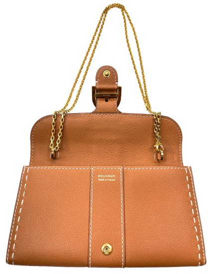 DELVAUX】デルヴォー ブリヨン ( Brillant) チェーンウォレット キャメルブラウン 【中古】【レディース】