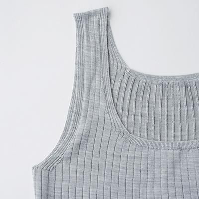 トップス humoresque silk rib tank gray humoresque | ユーモレスク