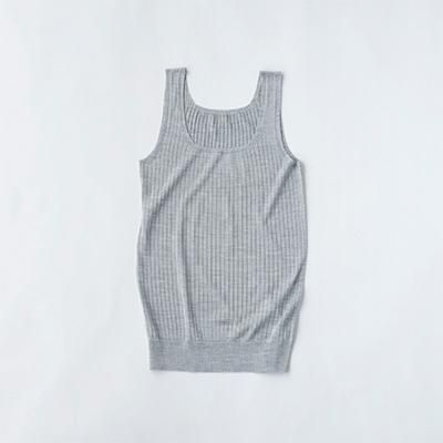 トップス humoresque silk rib tank gray humoresque | ユーモレスク
