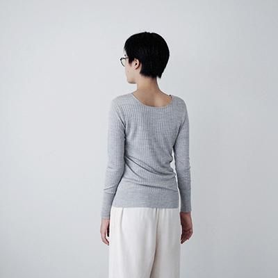 専用です♪　KANAM　silk rib long sleeve ３点 silk rib long sleeve _ gray - kanam