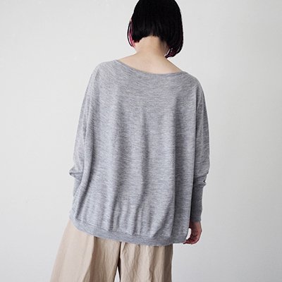 cashmere box long sleeve _ gray - kanam