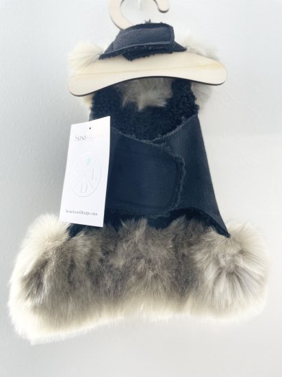 ヌーブボウ付きSilver Fox Fur Coat／Black - 可愛い犬服・小型犬ウェアブランド専門店 I glow(アイグロー)公式通販サイト