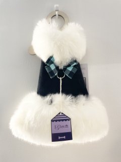 Tiffi Blue ギンガムNouvean  Bow 
White For Fur Coat