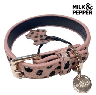 <img class='new_mark_img1' src='https://img.shop-pro.jp/img/new/icons1.gif' style='border:none;display:inline;margin:0px;padding:0px;width:auto;' />【MILK&PEPPER】GUEPARD Pink Leather 首輪 
