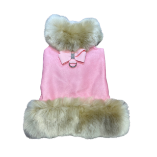 ヌーブボウ付き Puppy Pink Fox  Fur Coat 
