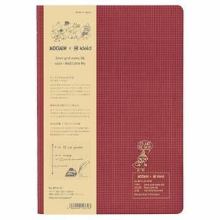 No.8916-01 MOOMINkleid 2mm grid notes B6 Red/Little My