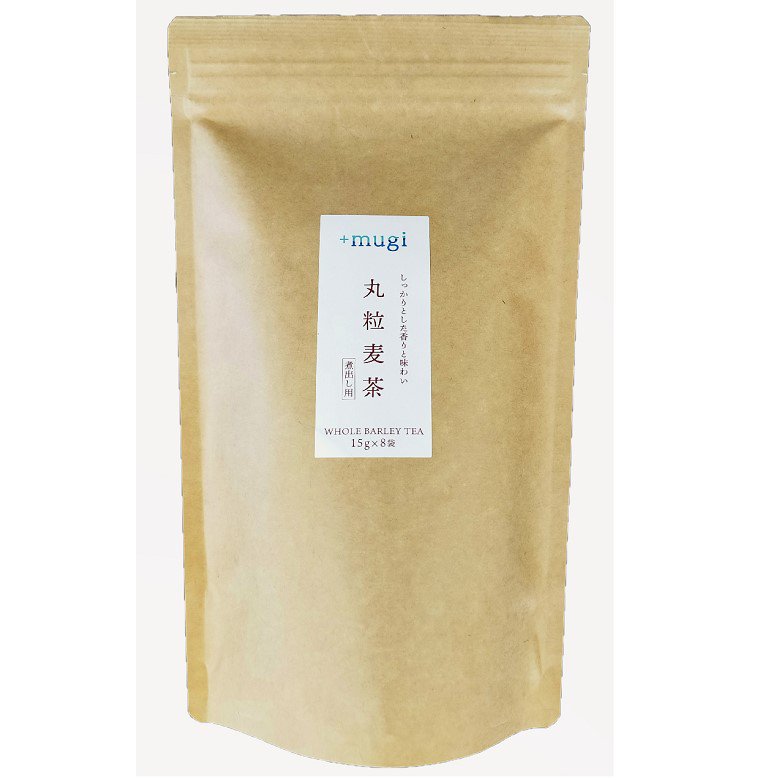 丸粒麦茶　（15ｇ×8袋）　+mugi（プラスムギ）｜はとむぎ企業が厳選したハトムギエキスを使用