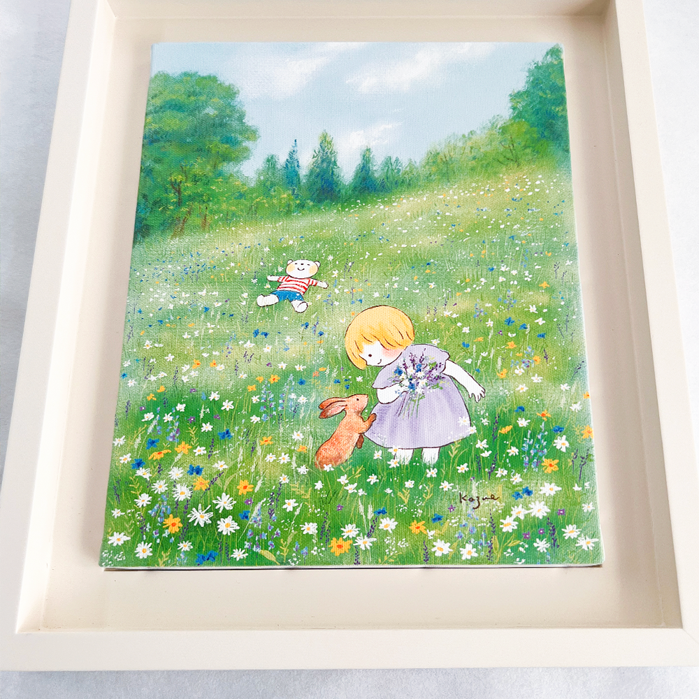 ポピー遊ぶ花畑 F6 キャンバス アクリル画 ポピー遊ぶ花畑F6 キャンバスアクリル画
