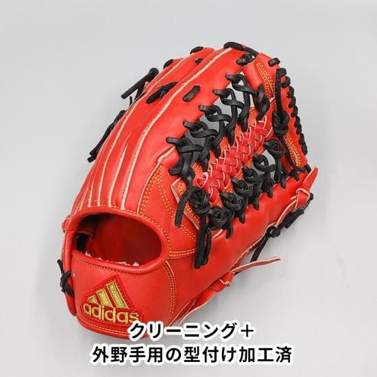 クリーニング済み 】 アディダス 軟式グローブ / 外野手用 型付け済み 