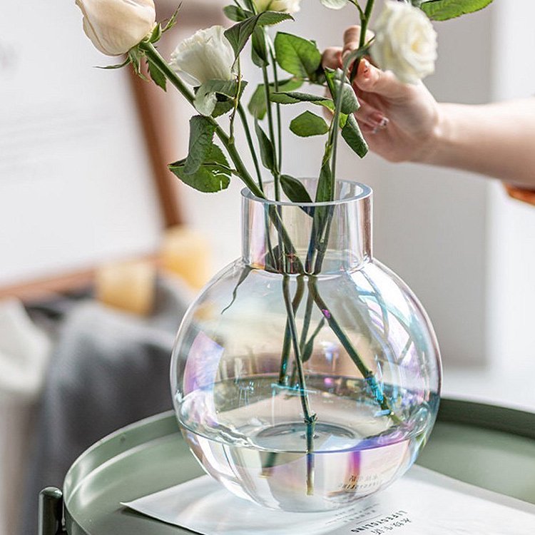 オーロラ加工 フラワーベース | お花を引き立てるガラス花瓶 