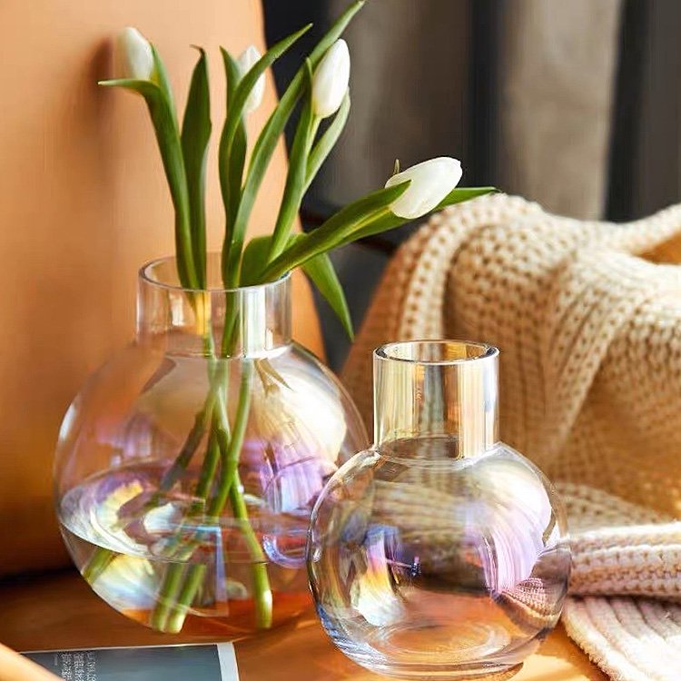 オーロラ加工 フラワーベース | お花を引き立てるガラス花瓶 