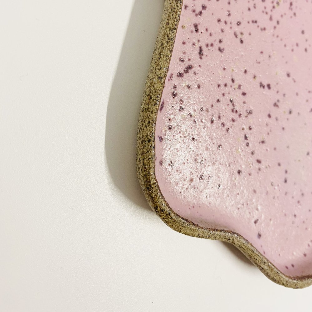 Puddle Plates : Grey Speckled Clay/ Matte Lilac Speckled Glaze -large