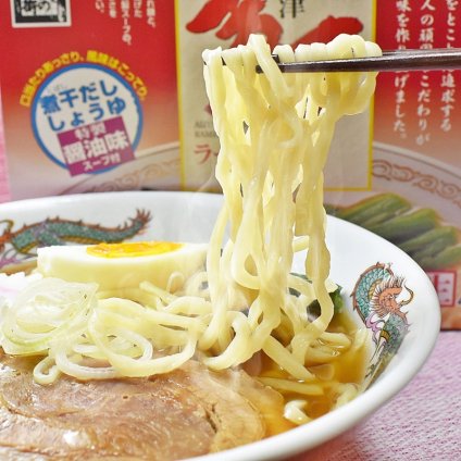 えどやフーズ 生中華めん 会津喜多方ラーメン6食[煮干醤油×3食・鶏ガラ醤油×3食](麺120ｇ×6食・煮干しスープ36ｇ×3・鶏がらスープ31.5ｇ×3)  1箱