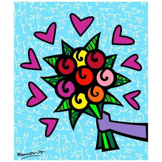 ロメロ・ブリット 『Thank You』 ジークレー 本物証明書付き Romero Britto Giclee