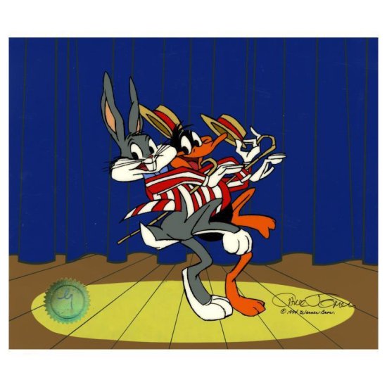 セール】チャック・ジョーンズ 『Bugs And Daffy: Curtain Call』 セル画 本物証明書付き Chuck Jones  Sericel