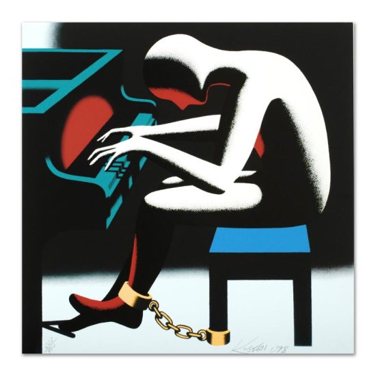 マーク・コスタビ 『I Did It Steinway』 セリグラフ 本物証明書付き Mark Kostabi Serigraph