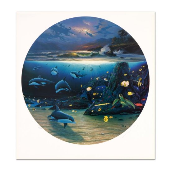 ワイランド 『Moonlit Waters』 リトグラフ 本物証明書付き Wyland Lithograph